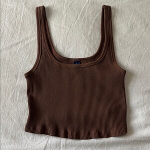 Old Navy Brown Ribbed Tank Top